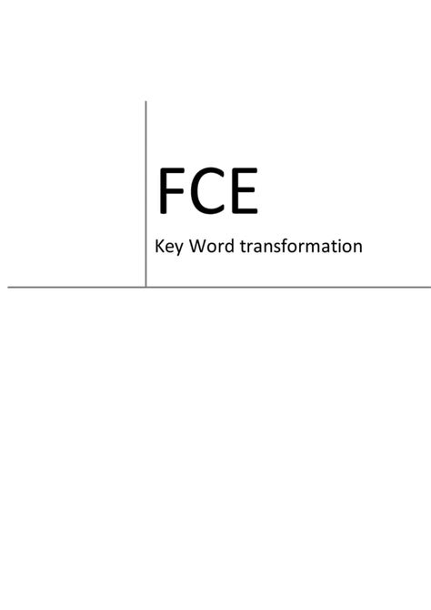 Fce Key Word Transformation 250 Exercises PDF