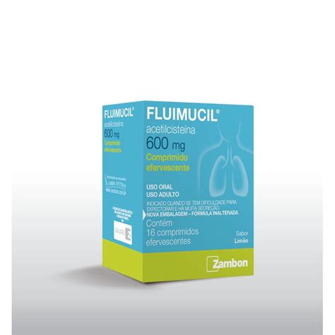 Fluimucil 600mg Efervescente 16 Comprimidos Dor Mais Saúde