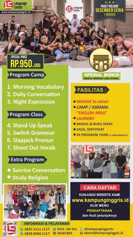 Paket Holiday Desember Ceria Minggu Kampung Inggris Lc Kampung