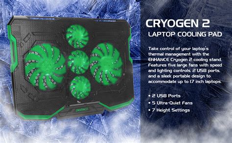 Amazon Enhance Cryogen Gaming Laptop Cooling Pad Fits In