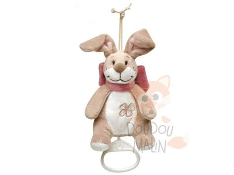 Noukie S Oscarine L Ontine Doudou Musical Lapin Rose Blanc Beige Tr Fle