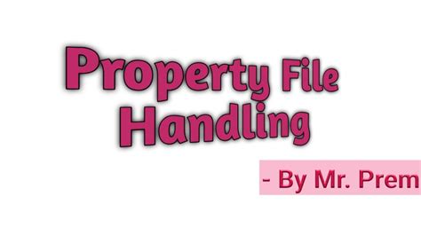 What Is Properties File How To Use How To Read Property File