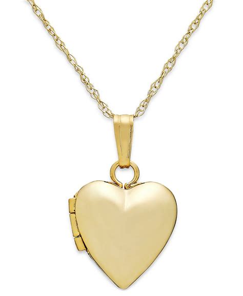 Macys Childrens Heart 13 Locket Necklace In 14k Gold Macys