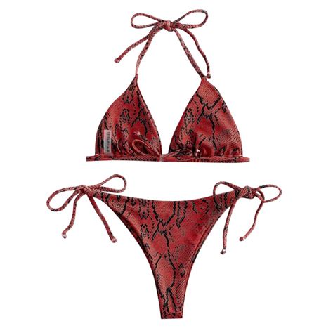 Hoge Taille Bikini Set Vrouwen Snake Skin High Cut Vicedeal