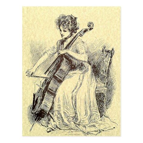 Lady Playing Cello Postcard Zazzle