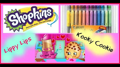 Shopkins Coloring Lippy Lips And Kooky Cookie Youtube