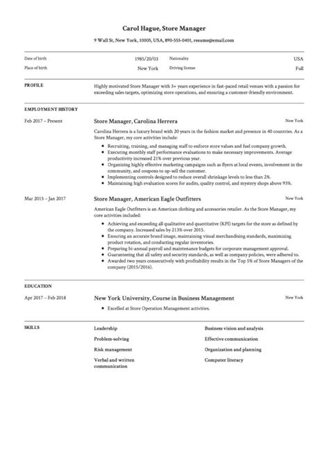 Store Manager Resume Guide And 12 Resume Samples Pdf 2019