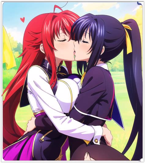 Rule 34 2girls 2women Ai Generated Akeno Himejima Female Girl On Girl High School Dxd Lesbian