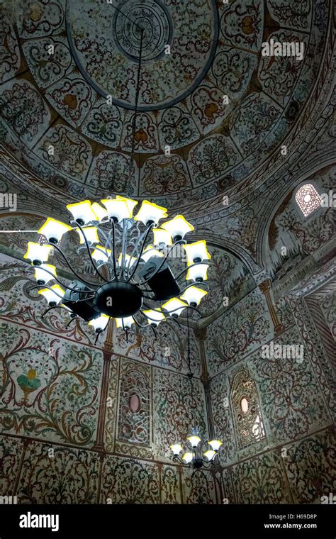 Frescos And Chandeliers At The Xhamia E Et Hem Beut Et Hem Bey Mosque