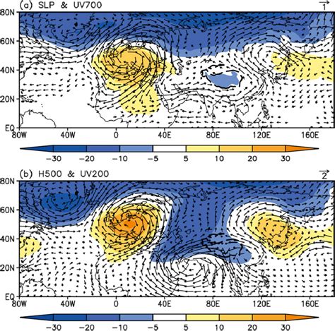 A Patterns Of Regression Of 700 HPa Winds M S 21 Vectors Against