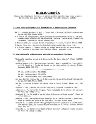 Bibliografía 1 de la asignatura Sacrosanctum Concilium PDF