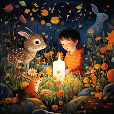 Freeflo Whimsical Childrens Book Illustration Candlelight