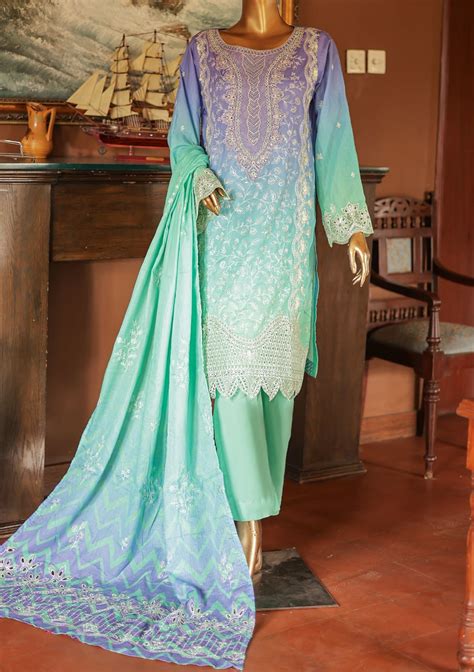 Bin Saeed Ready Made Embroidered Lawn Dress Db25454