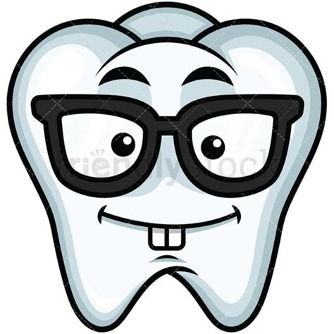 Sleepy Tooth Emoji Cartoon Vector Clipart Friendlystock