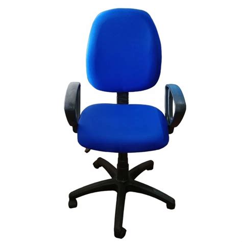 Fabric Mid Back Blue Revolving Office Chair Fixed Arms At Rs 4200 In