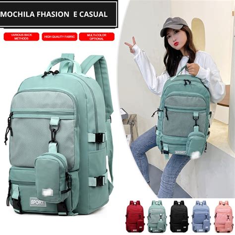 Mochila Spor Feminina Grande Nylon Imperme Vel Escolar Faculdade