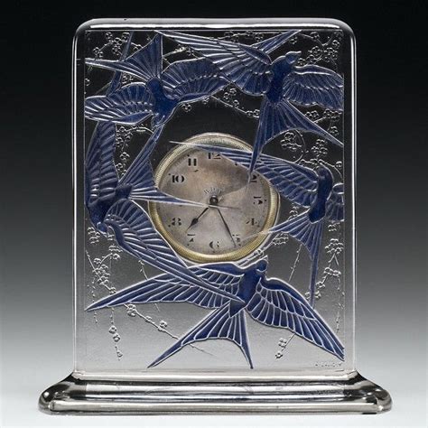 CORNING MUSEUM OF GLASS Lalique Art Nouveau Tiles Vintage Clock