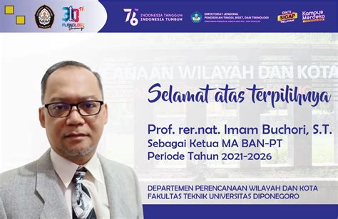 Selamat Atas Terpilihnya Prof Rer Net Imam Buchori S T Sebagai