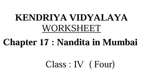 Worksheet Class Evs Nandita In Mumbai Extra Questions Answers