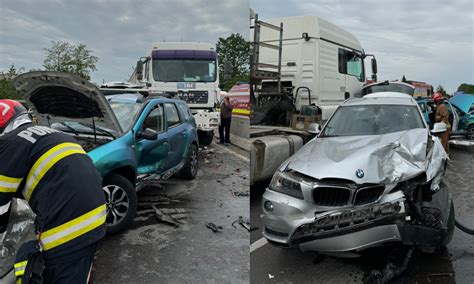 Accident Rutier Grav Pe Dn Dup Ce Ase Autoturisme I Un Autocamion