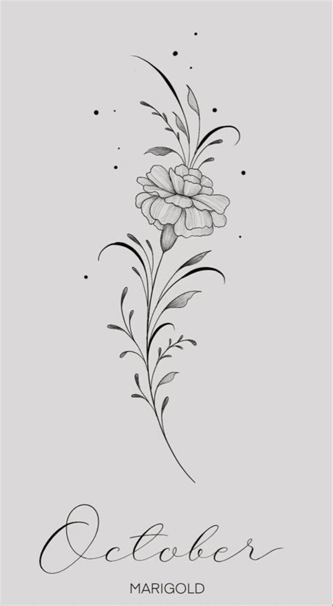 October Birth Flower Tattoo Design