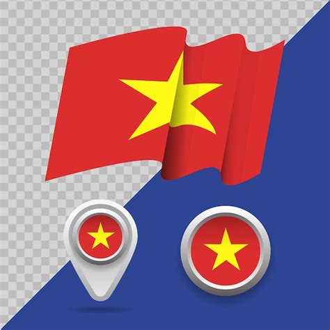 Premium Vector Set Of National Vietnam Flag 3d Vietnam Flag Map