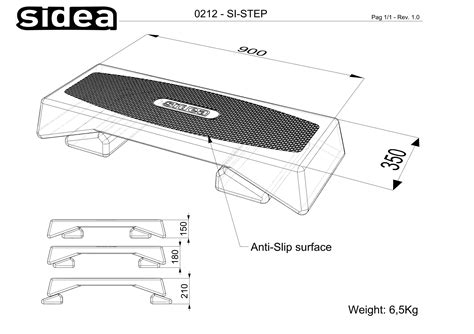 Step Regolabile Per Aerobica SiStep Rosso Cod 0212 Sidea Fitness