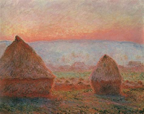 Haystacks at Giverny the Evening Sun高清大图赏析 莫奈真迹扫描完整全图下载 寻古文化