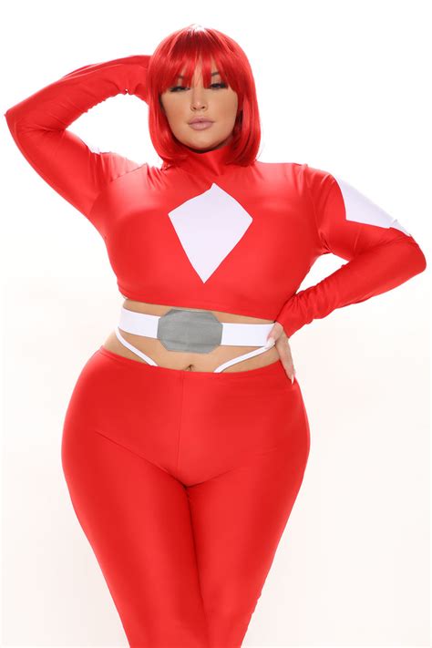 Power Sexy Superhero 4 Piece Costume Set Red Combo Fashion Nova