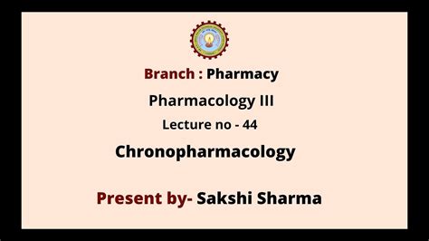 Pharmacology Iii Chronopharmacology Aktu Digital Education Youtube