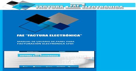 FAE FACTURA ELECTRÓNICA PDF filefae factura electrÓnica manual