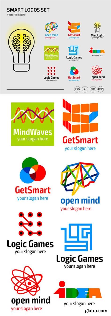 Smart Logos Set Vector Templates Gfxtra