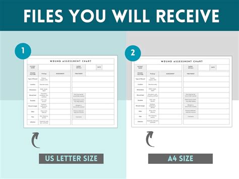Wound Assessment Chart, Wound Management Chart for Nurses, Wound Chart ...