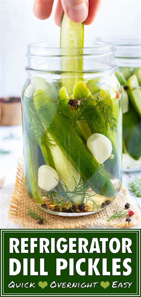 Overnight Refrigerator Dill Pickles Evolving Table Recipe Quick