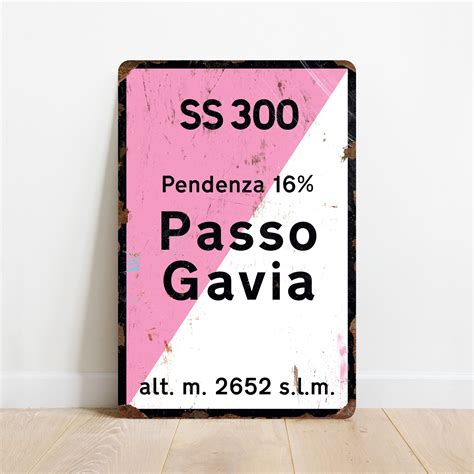 Passo Gavia Vintage Style Cycling Road Sign Plaque Cadeau Etsy