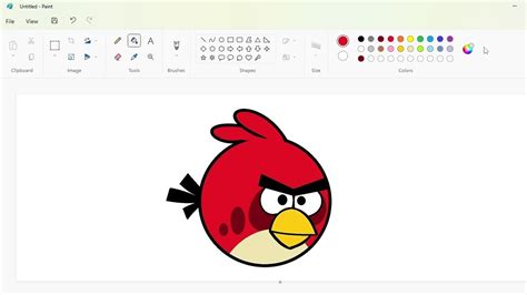 How To Draw Red Angry Birds Using Ms Paint How To Draw On Your