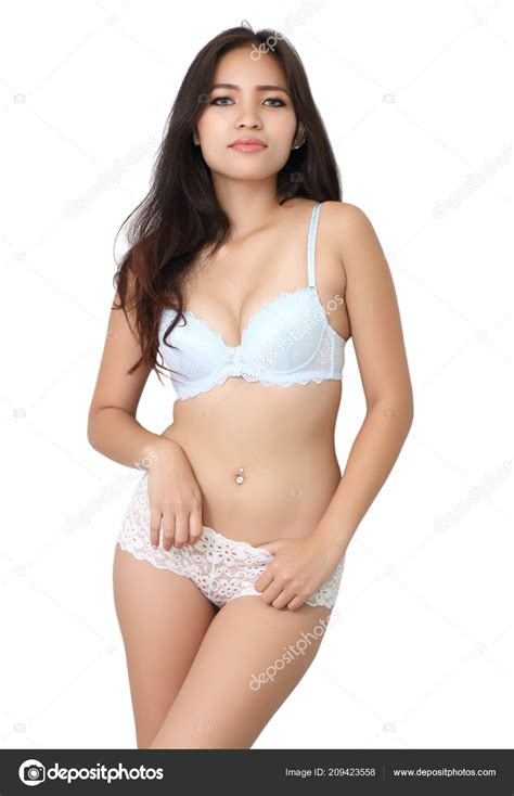 Sexy Asian Woman Bikini White Background Stock Photo Pongam 209423558