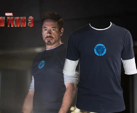 Iron Mantony Stark Arc Reactor Tee Fashion Men T Shirt Blue Ray Night