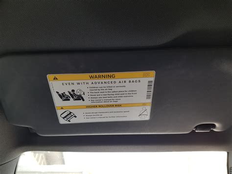 Sun Visor Warning Labels Mercedes Benz Gla Forum