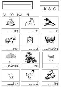 Syllabes Avec P Chez Camille Lecture En Maternelle Exercices