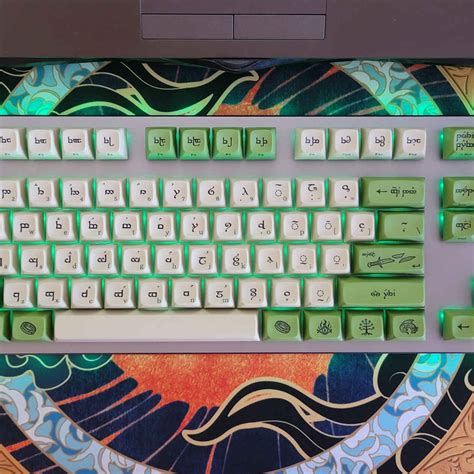 Drop The Lord Of The Rings Mt3 Elvish Keycap Set Elvish Ortholinear