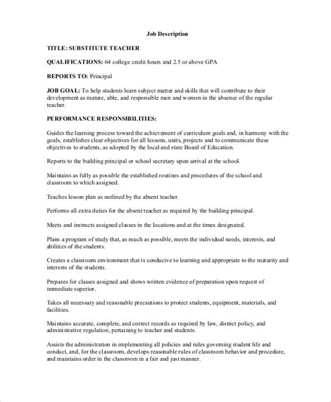 Free 12 Sample Teacher Job Description Templates In Ms Word Pdf