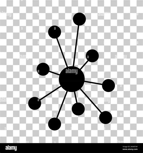 Hub Flat Network Icon Connect Structure Vector Symbol Isolated