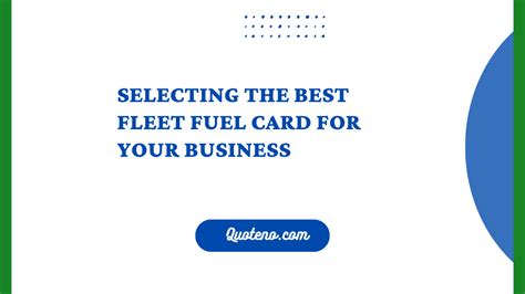 Selecting The Best Fleet Fuel Card For Your Business Quoteno