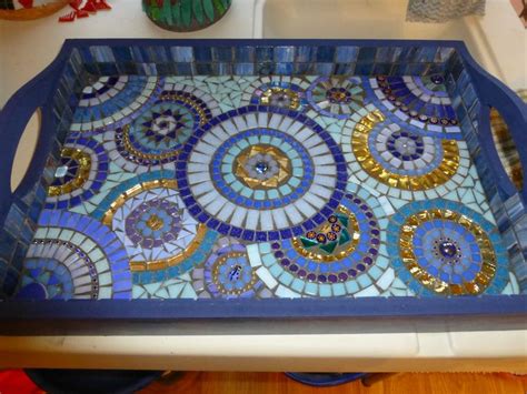 Tray Grouted And Painted Mosaic Tray Mosaic Projects Stained Glass