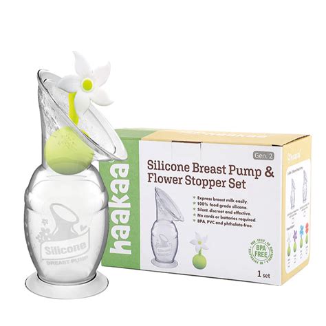 Haakaa Silicone Breast Pump Ml Flower Stopper White Gift Set