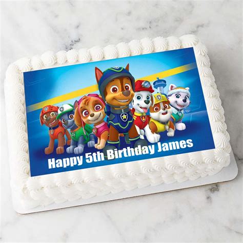 Buy Paw Patrol Theme Personalised A4 Cake Topper Edible Icing Sheet Birthday Decoration Online