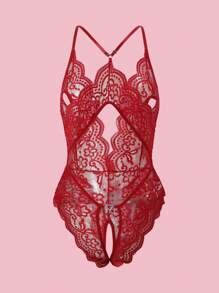 Deep V Lace Backless Bodysuit Crotchless Open Bra Erotic Lingerie Underpants Women S Sexy