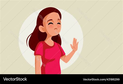 Teen Girl Saying No Cartoon Royalty Free Vector Image