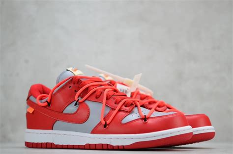 Nike Dunk Low Off White University Red Rabbitkicks